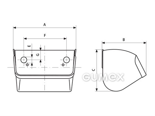 Geschweißter Becher, 18/1, A-184, B-132, C-128, E-9, F-128/2, G-28, Wasservolumen 1,3dm3, 